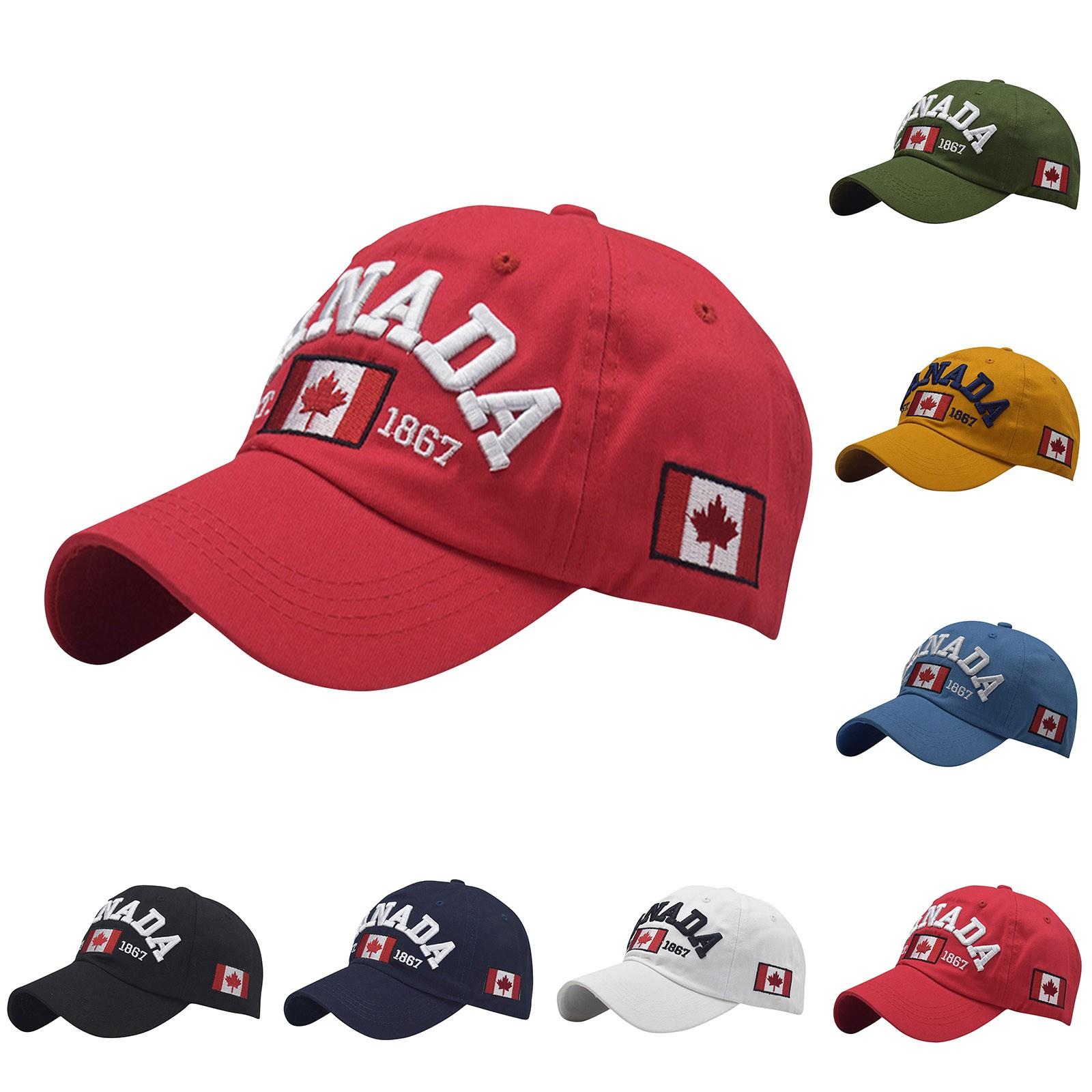 Canada Baseball Cap, Verstelbare Canada Hoed Voor Mannen Vrouwen Kinderen, Geborduurde Esdoornblad Golf Hoed Canada Souvenirs One Size zwart