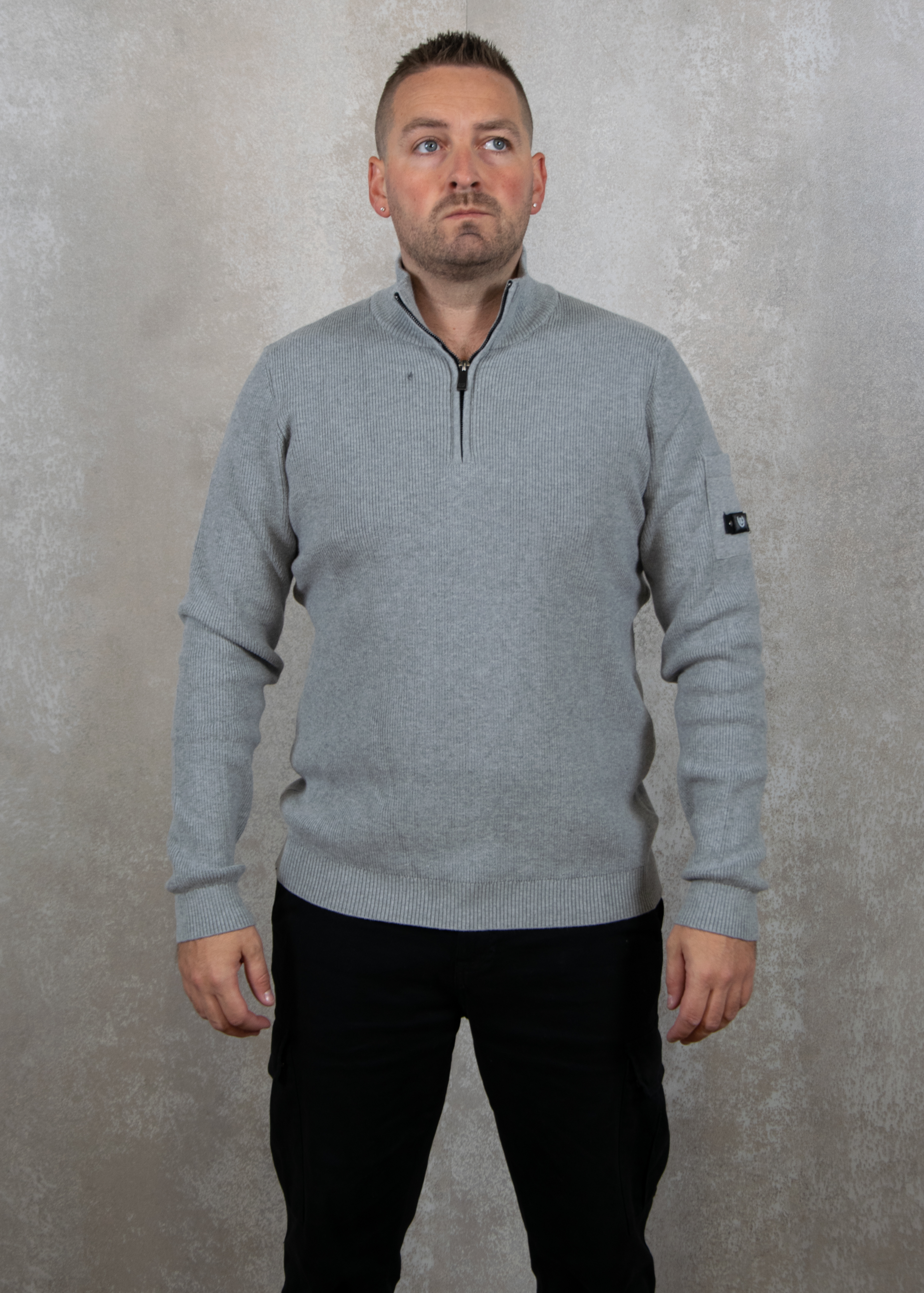 Quotrell D'azur knitted halfzip