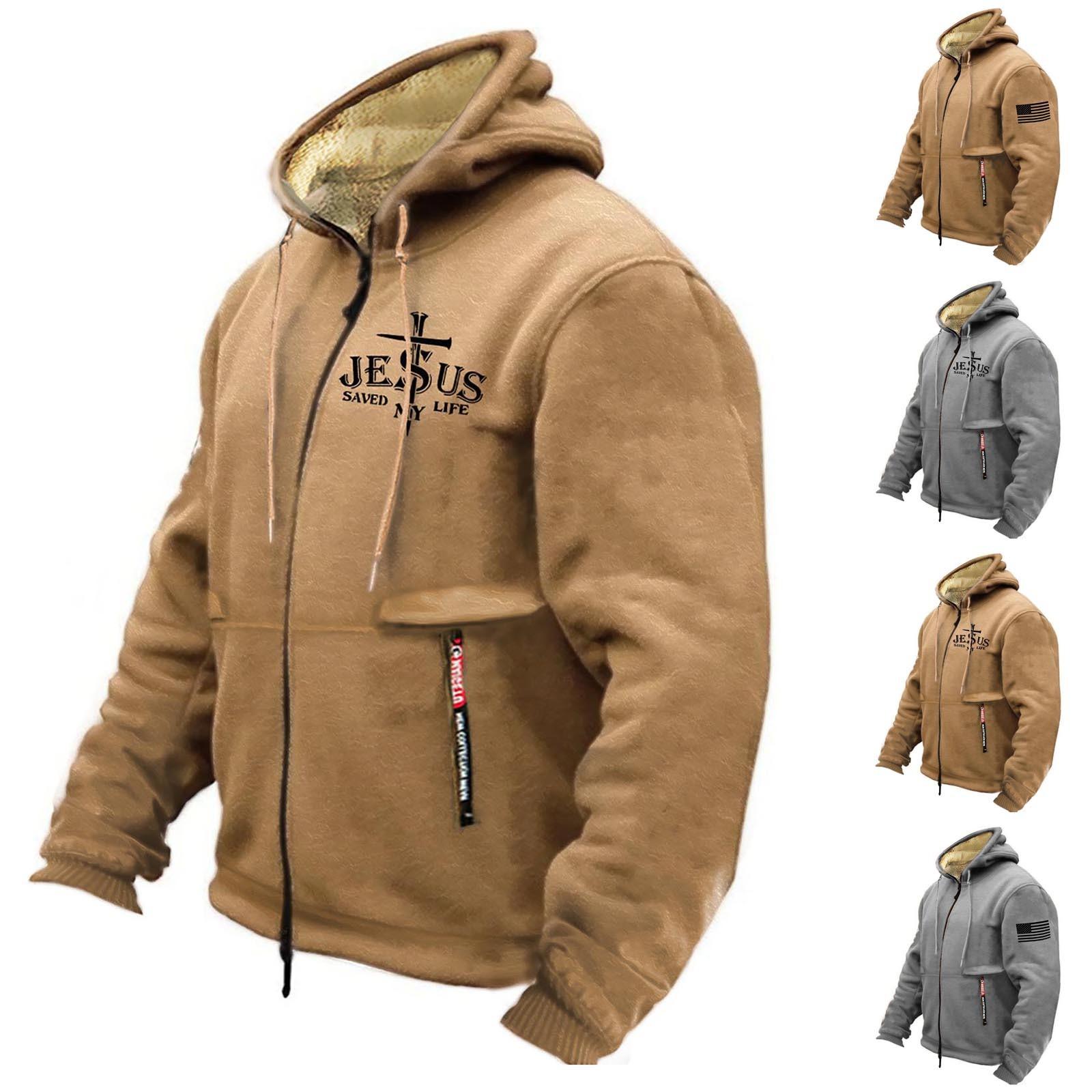 Niubiplus Winter Heren Capuchon Kasjmier Verdikte Kasjmier Cardigan Trui XL