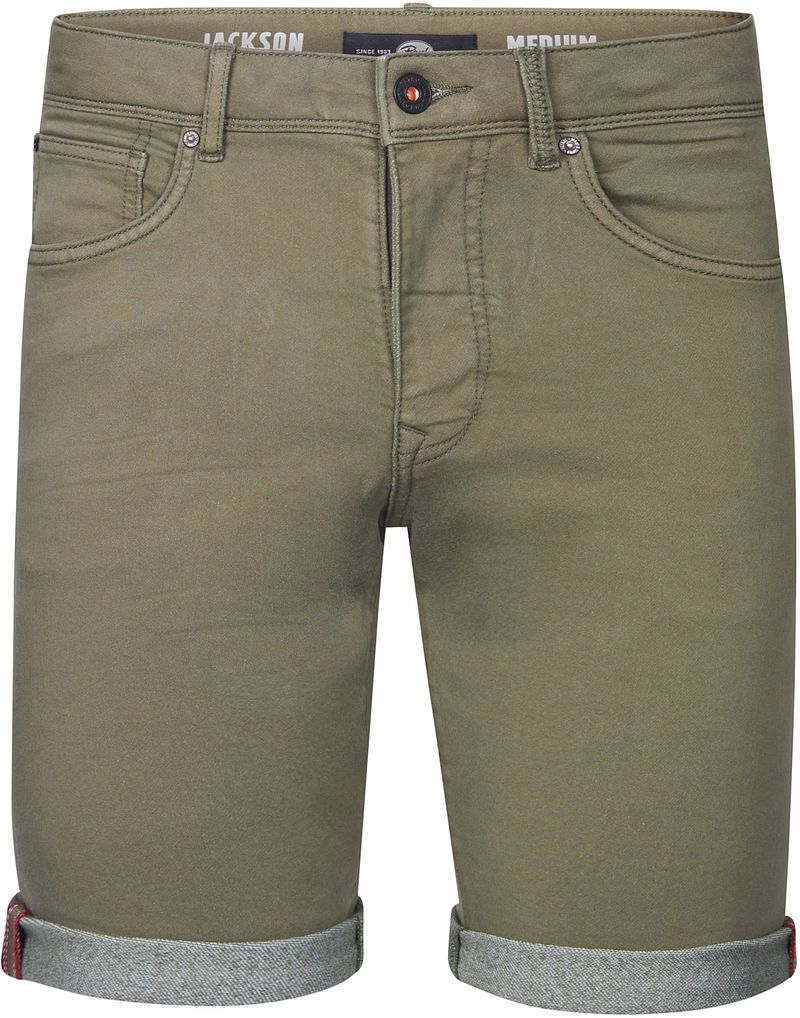 Petrol Denim Short Jackson Olijfgroen