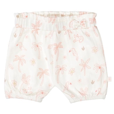 Shorts cotton cream patroon