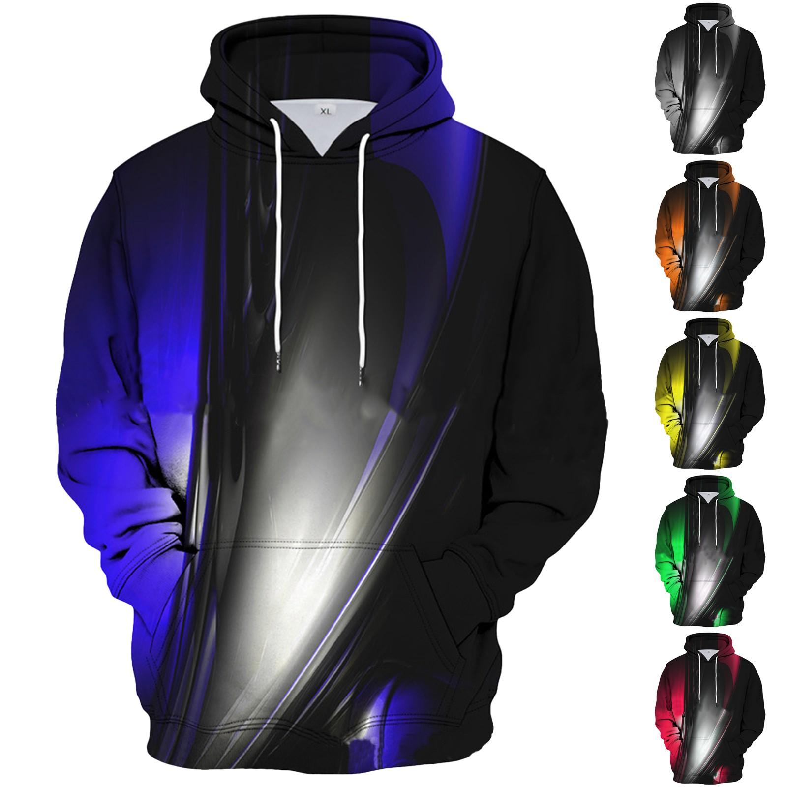 Ren Bag Los bedrukt sweatshirt met capuchon voor heren Casual mode-sportsweatshirt voor heren L zwart