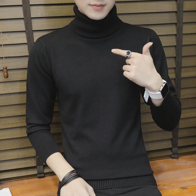 PulseTrade Koreaanse slim fit coltrui voor heren - effen gebreid voor herfst en winter XL