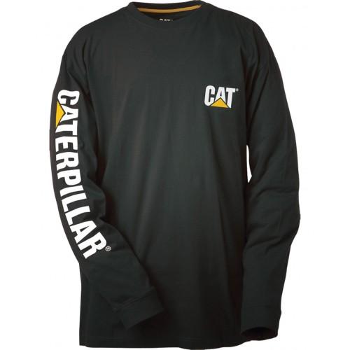 Caterpillar handelsmerk banner L/S T-shirt / T-shirts voor heren / T-shirts XLarge zwart