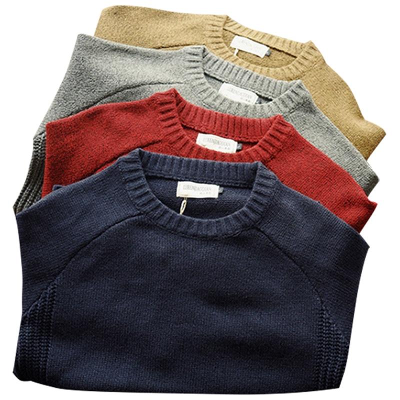 HIMO Group Heren Pullover Trui Herfst Mode Casual Los Dik O-hals Wol Gebreid Oversize Harajuku Streetwear Breiwerk M-5XL M