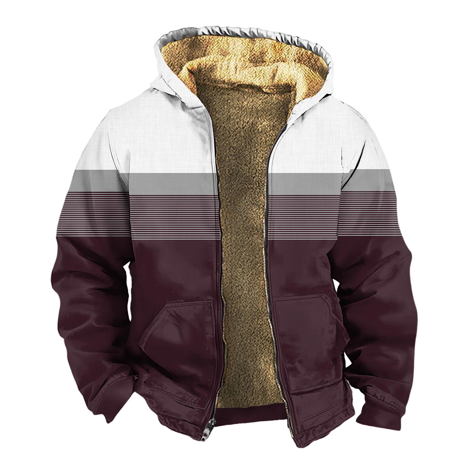 HIMO Group Heren Winter Rits Capuchon Fleece Sweatshirt Met Opgestikte Zak Casual Jack S