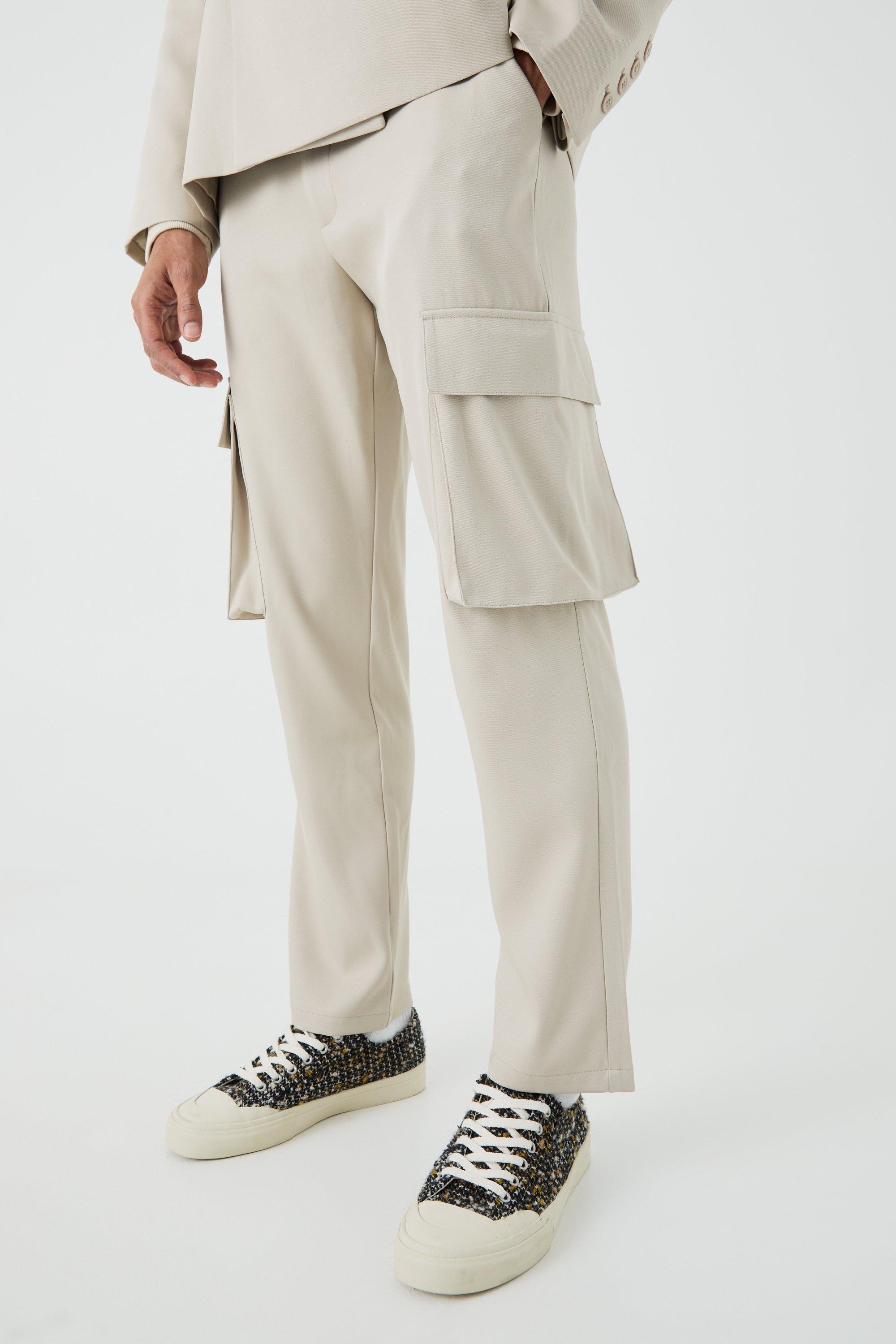 Boohoo Getailleerde Mix & Match Cargo Broek, Stone