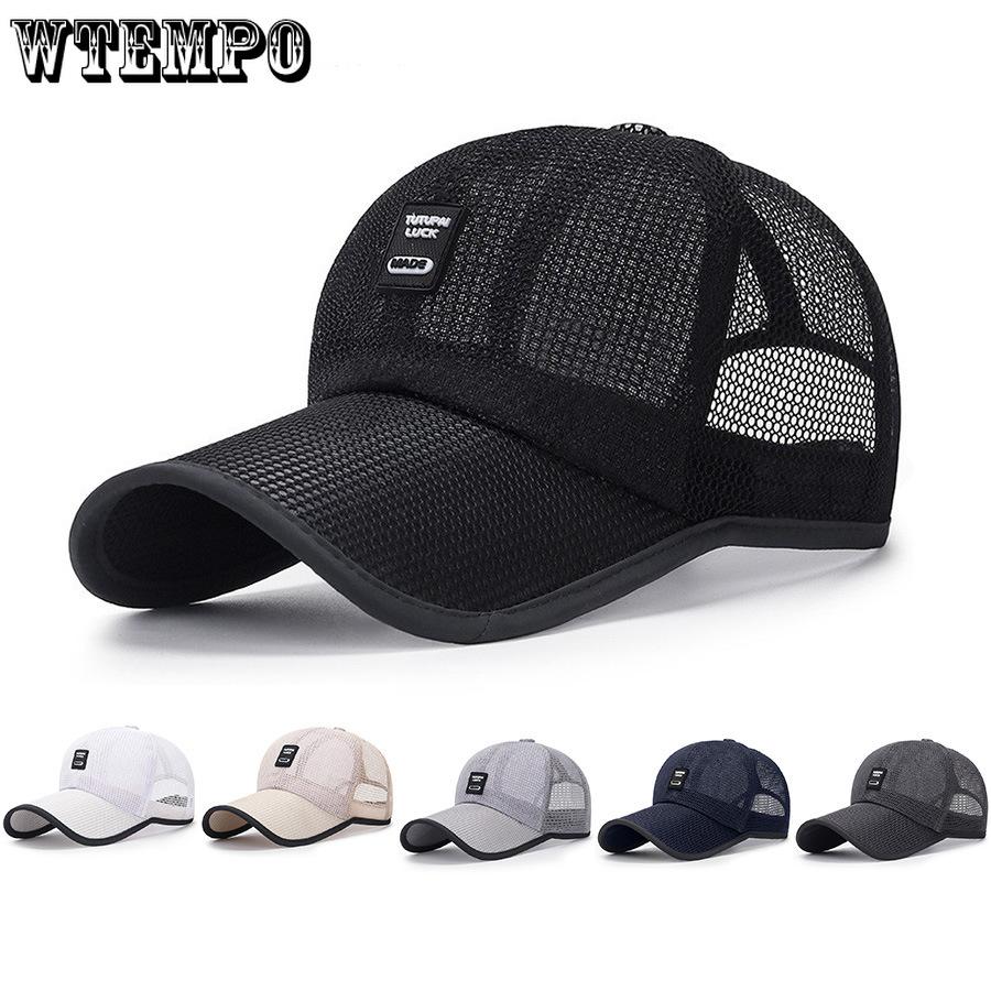 WTEMPO Zomer mesh hoed voor mannen en vrouwen Lente en zomer Eenvoudige vrijetijdssport zonnehoed Zonnehoed one size lichtgrijze kleur