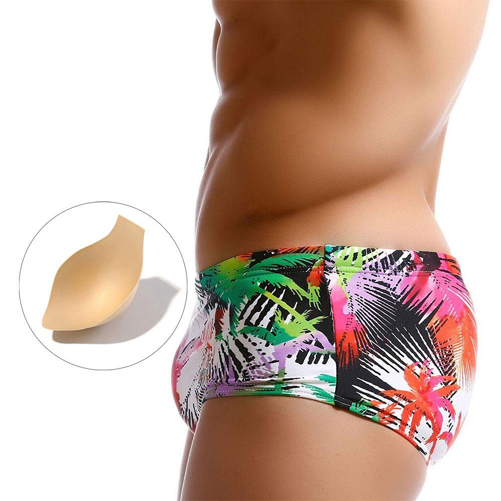 UXH Fashion Monstera Leaves Sunga Heren Designer Zwemkleding Roze Heren Zwemkleding M rood