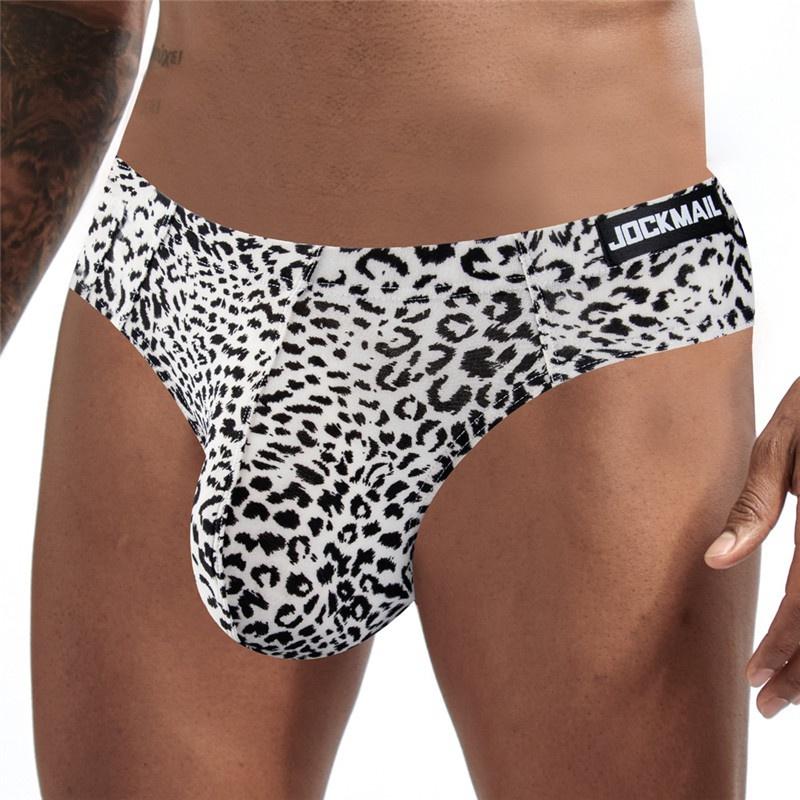 FD28TN Heren luipaard bedrukt ondergoed bikini zwembroek badpak zakje lage taille slip L
