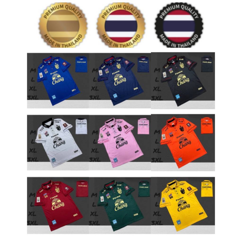Muay Thai Kick Boxing THAILAND Nationaal Voetbal Voetbal T-SHIRT CHEER Fan Versie Snel Droog Shirt Polo Kraag Polyester Korte Mouw Unisex Mannen Vrouwen Uniform Olifant Logo M