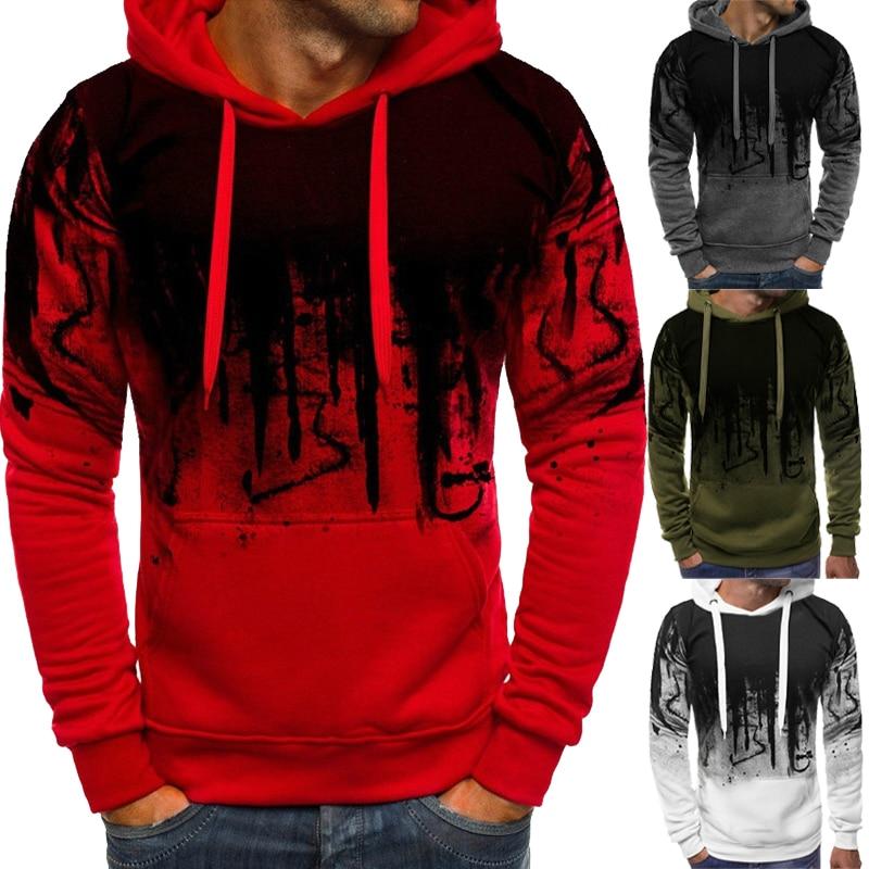 NB Fashion 2022 Heren herfst- en wintermode camouflage-sweatshirts met lange mouwen en capuchon, casual sportjas met capuchon S