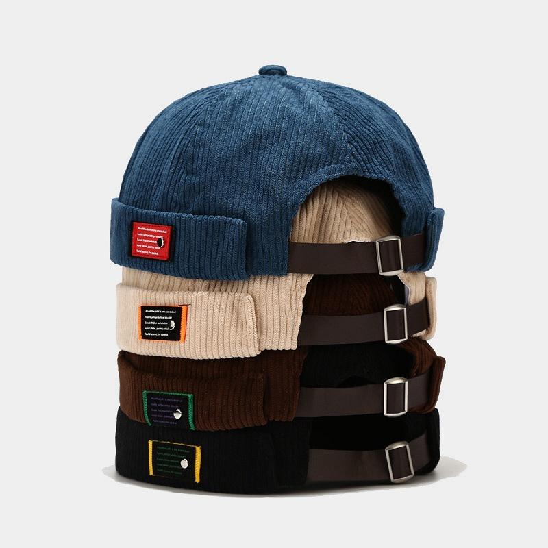 YiLi-Studio Landlord Hat New Personalized Label Light Core Plush Yapi Hat Male Trendy Japanese Harajuku Vintage Guapi Hat Female M（56-58cm） zwart