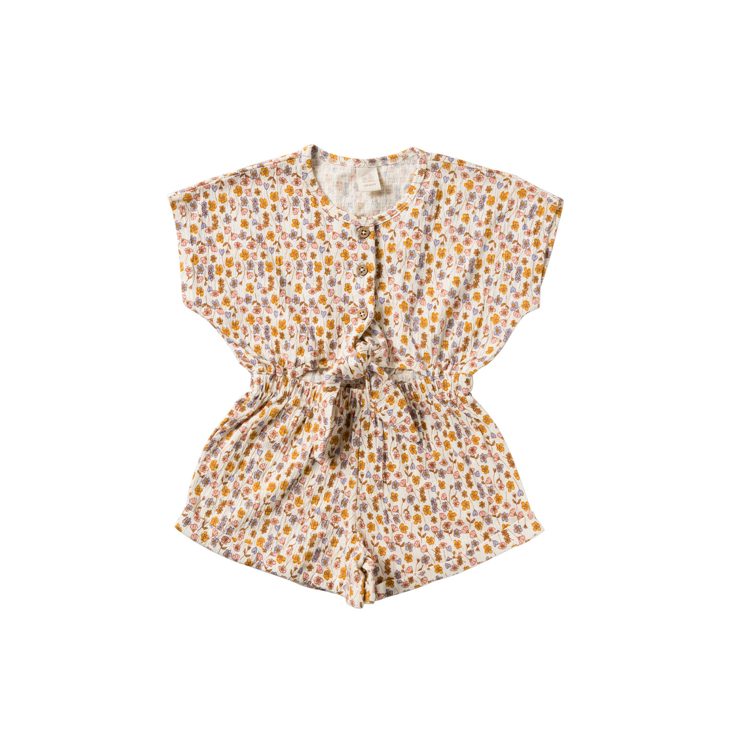 Salted Stories zomer jumpsuit meisjes - geel - Flower bud