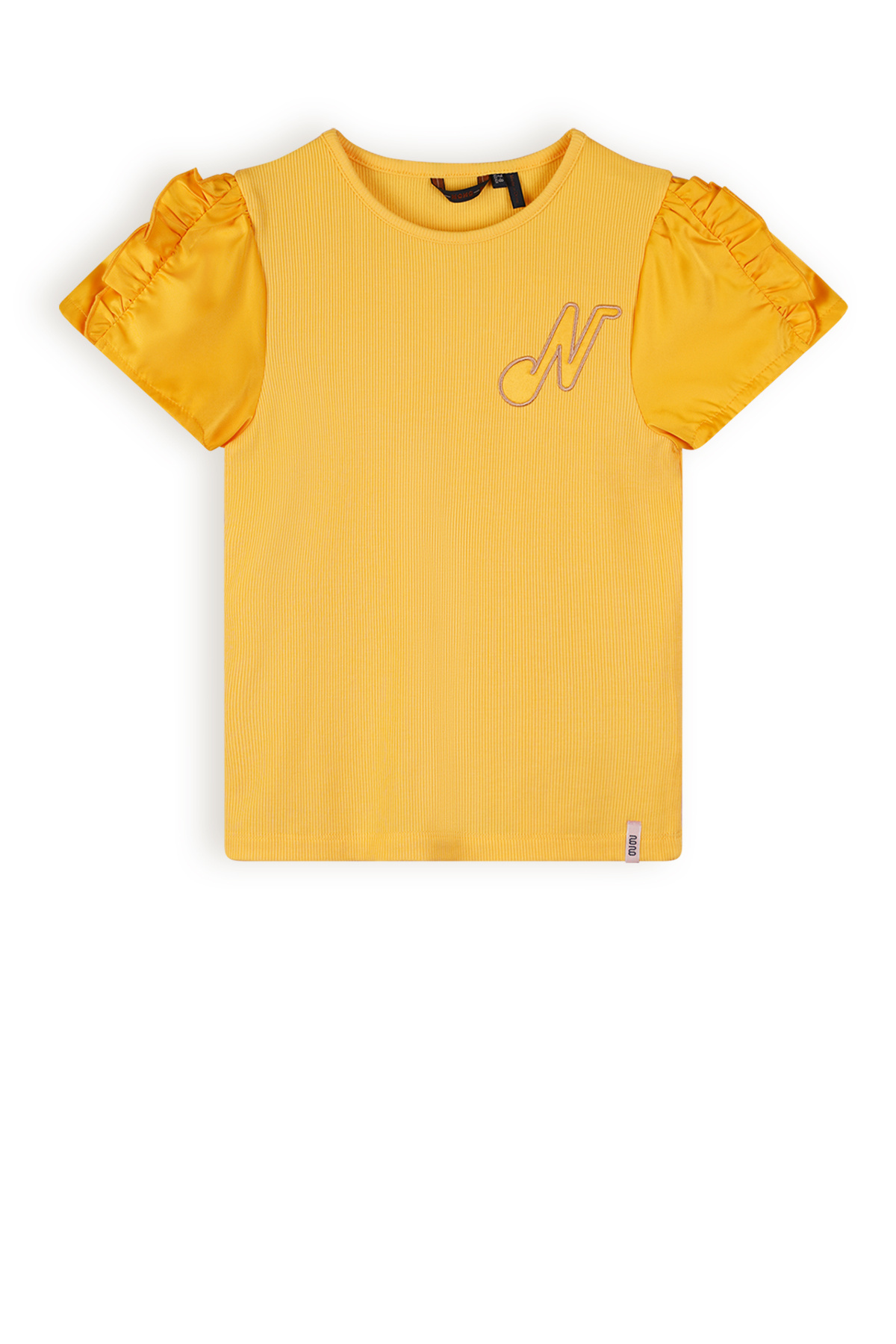 NoNo Meisjes t-shirt met fancy mouw - Kathleen - Abrikoos