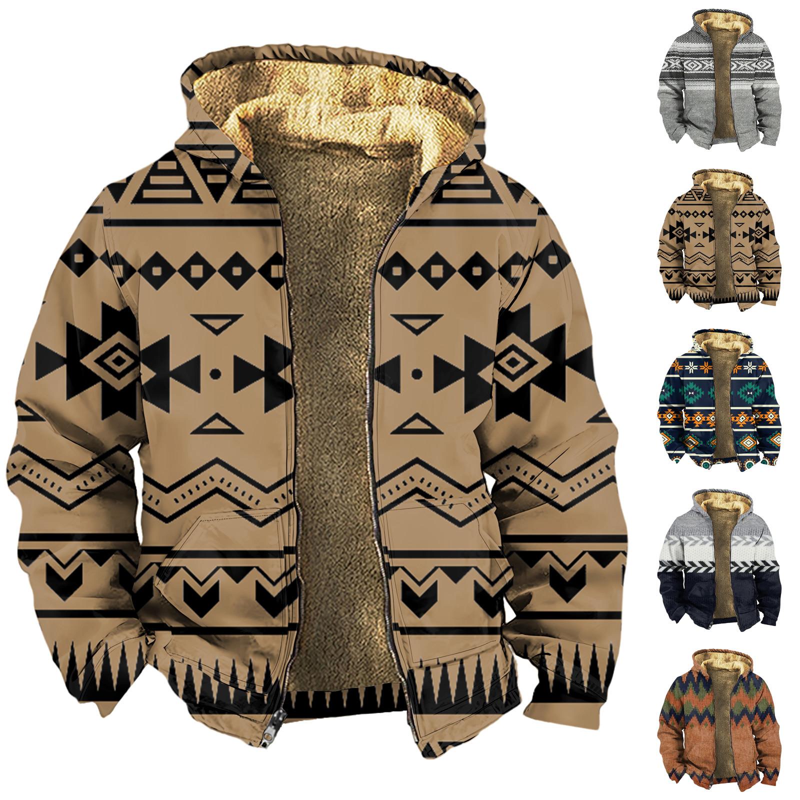 Baby cheetah Heren Winter Rits Capuchon Fleece Sweatshirt Met Opgestikte Zak Casual Jack L bruin