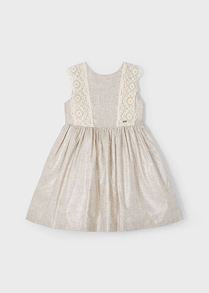 Mayoral Zomer jurk linnen meisjes - beige