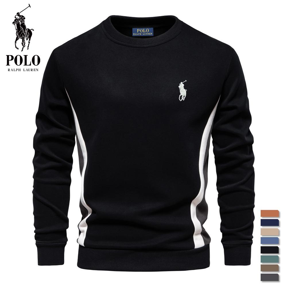 Polo Ralph Lauren Pony Geborduurd Herfst Nieuw Heren Lange Mouw Patchwork Hoodie Heren Casual Slim Fit Ronde Hals Sport Pullover S