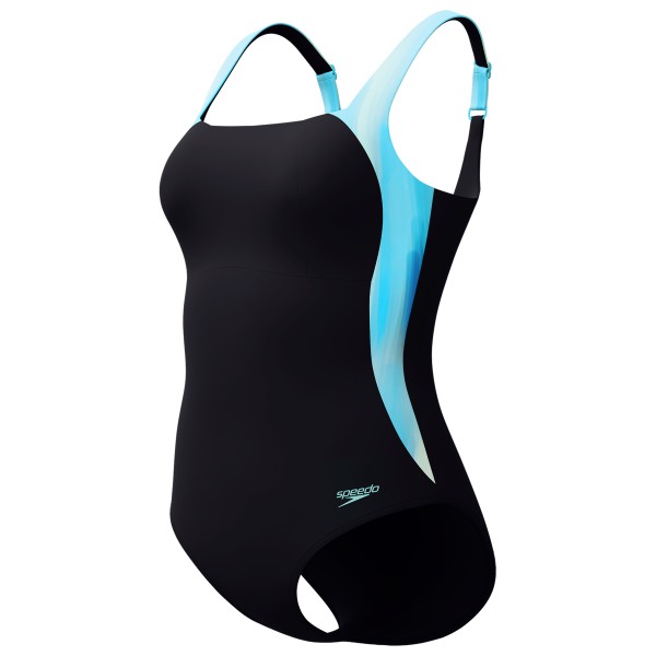 Speedo  Women's Shaping LunaLustre Printed 1 Piece - Badpak, zwart