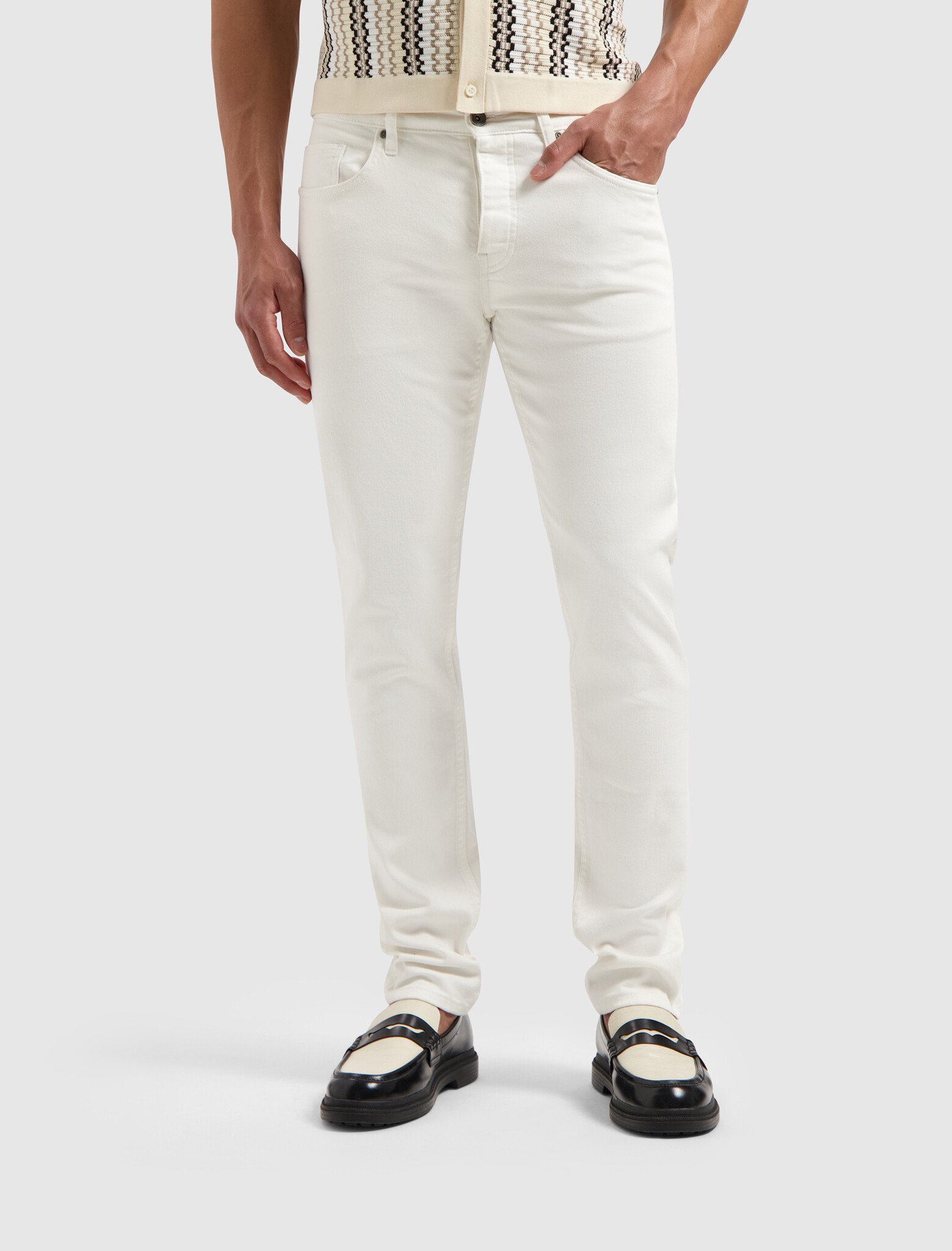 Pure Path The Ryan Slim Fit Jeans Off White 
