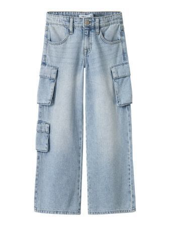 Name it zomer jeans broek meisjes - blauw - wide leg fit - NkfBella