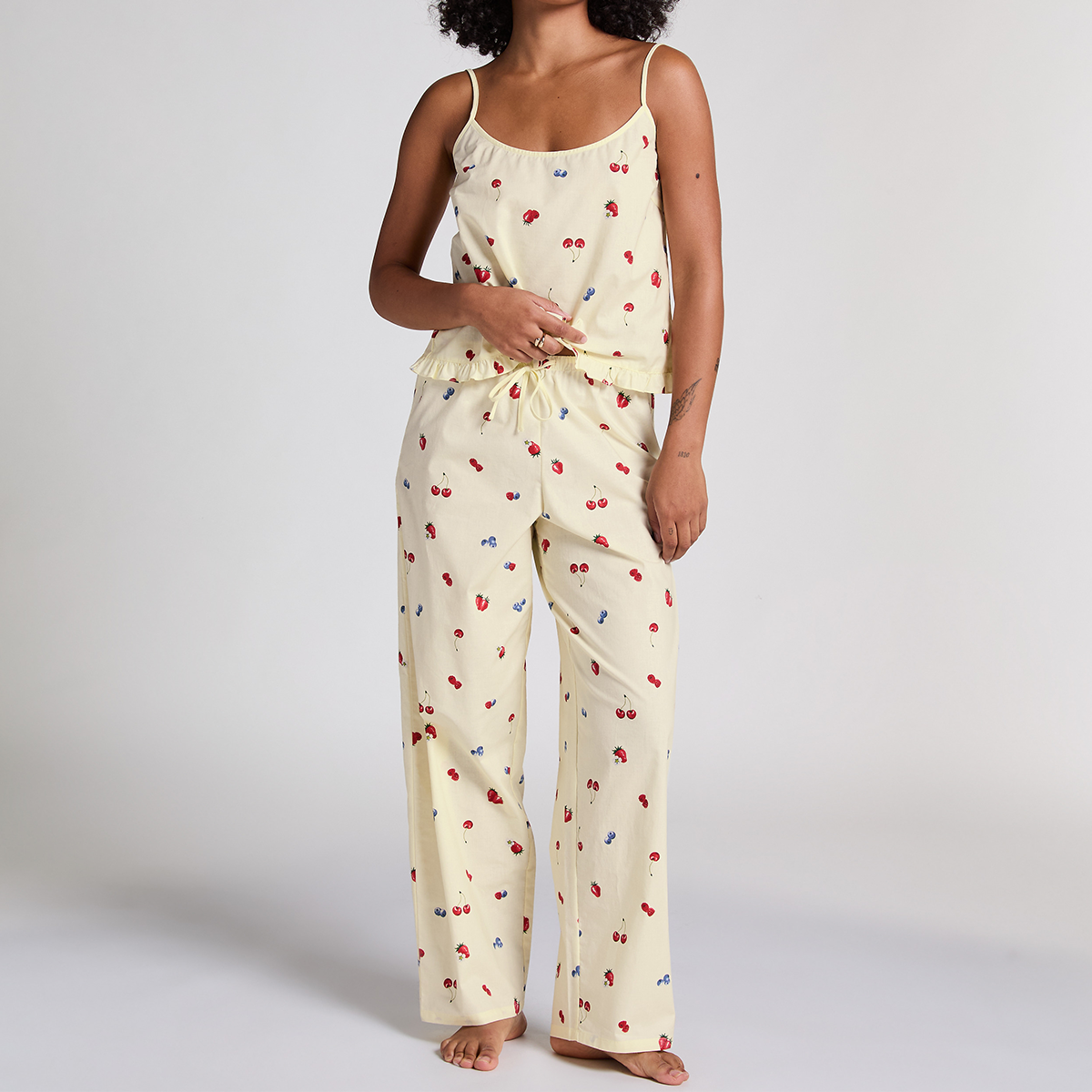 Hunkemöller Woven Fruit pyjamabroek, geel