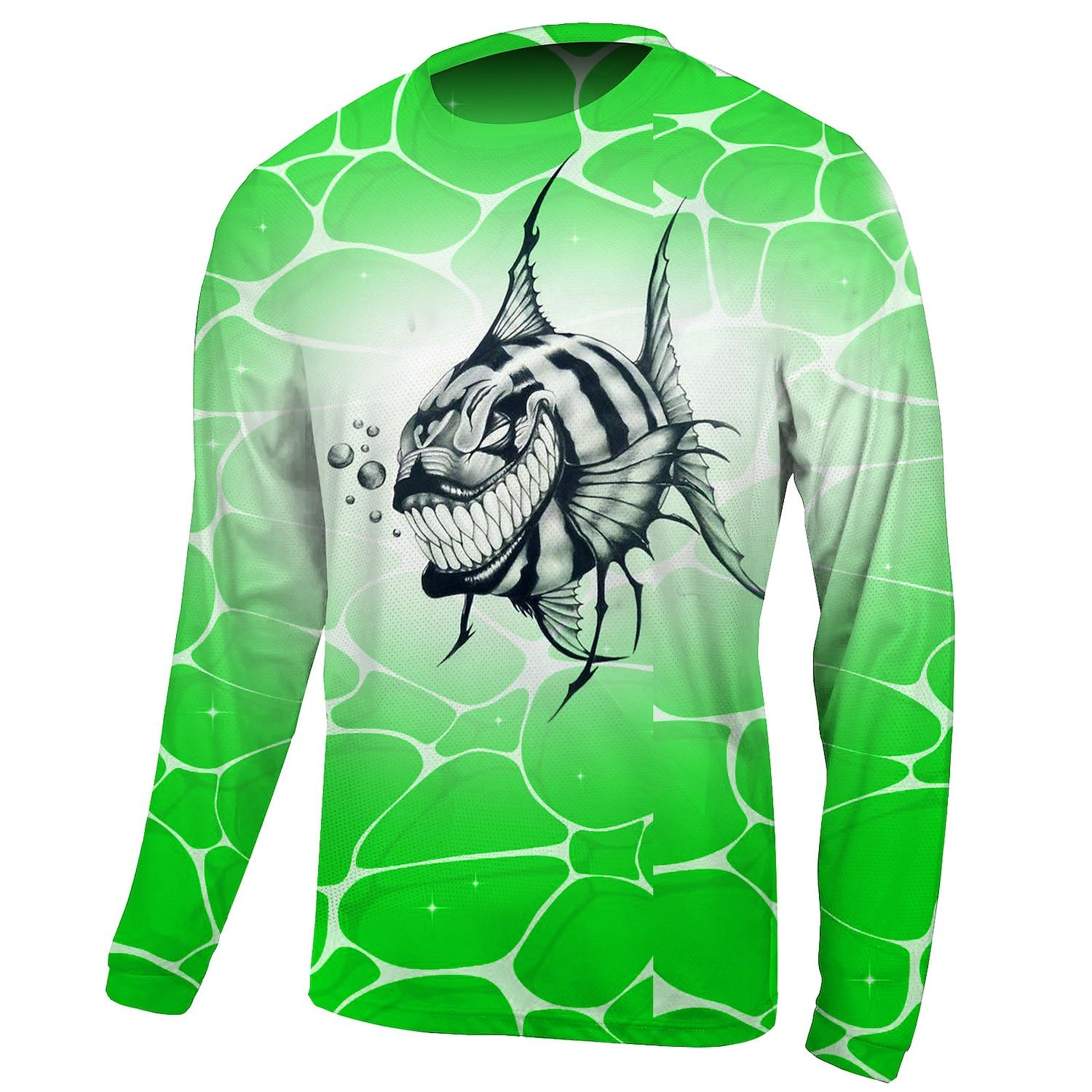 Bobby 2 Heren Visshirt Outdoor Lange Mouw UV Bescherming Ademend Sneldrogend Lichtgewicht Zweet Afvoerende Tops Lente Zomer Vissen 5XL