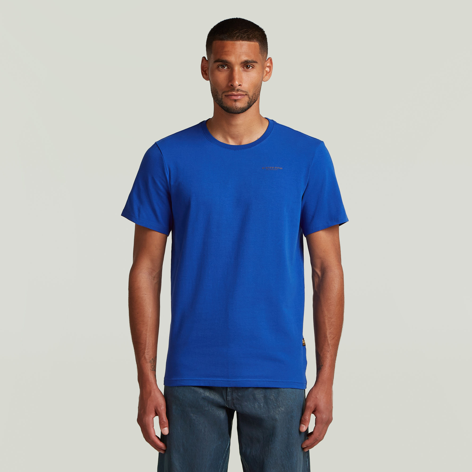 G-Star RAW Slim Base T-shirt - Midden blauw - Heren