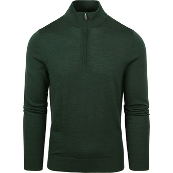 Suitable Sweater  Merino Half Zip Trui Donkergroen