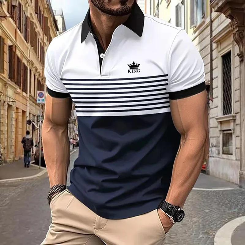 Haojun 2024 Business Summer Classic Polo's voor heren, poloshirt met korte mouwen 2XL rood