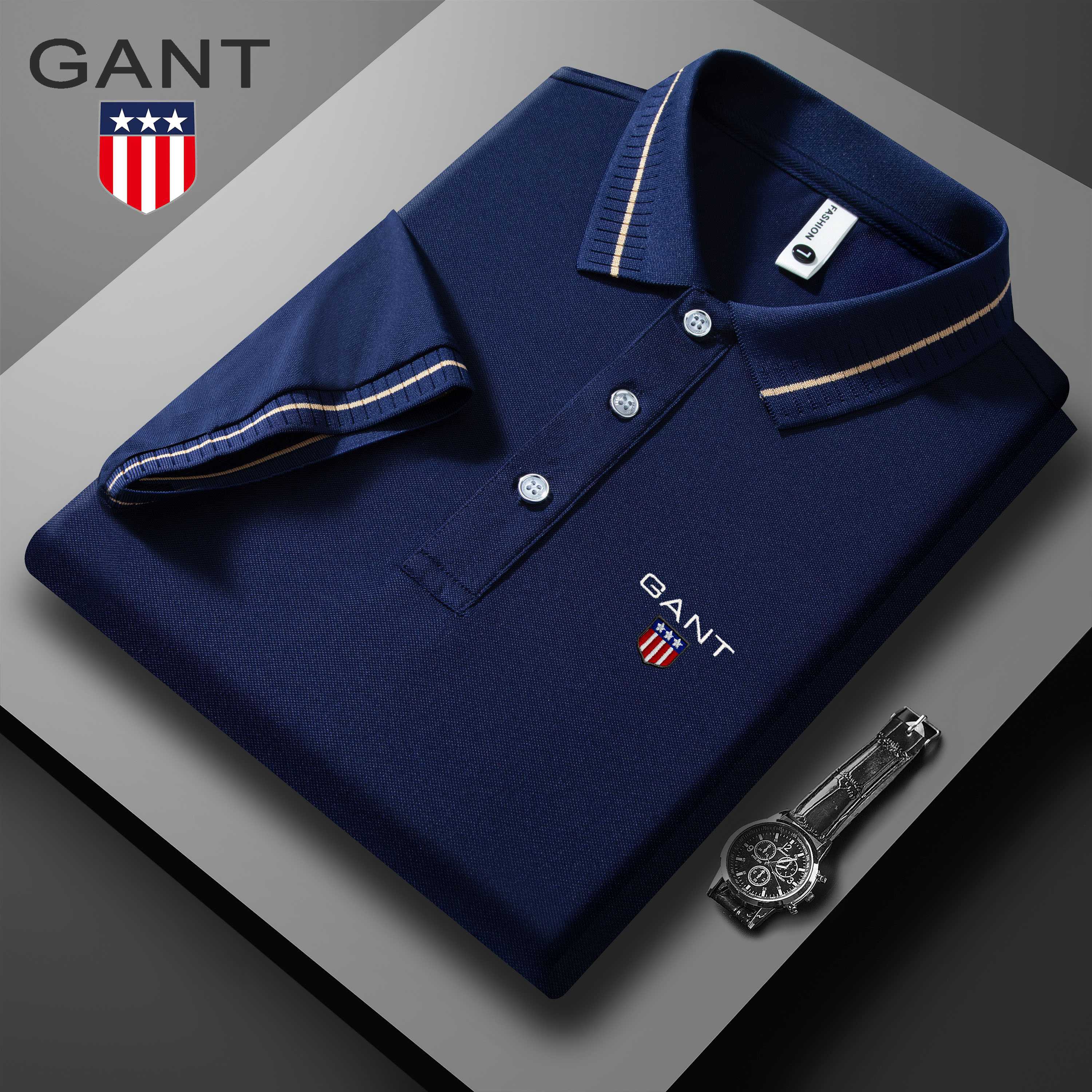 Gant 2025 Zomer Nieuw Sport Casual Geborduurd Revers T-shirt Vochtafvoerend en Zweet afvoerend Poloshirt 3XL