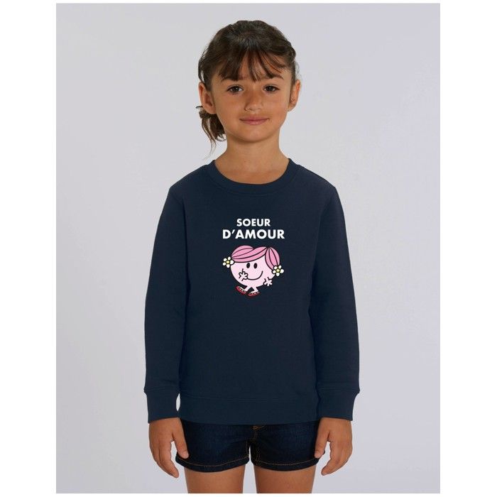 MANI TEXTILE Monsieur Madame - SWEAT FILLE SOEUR D AMOUR 8 ans