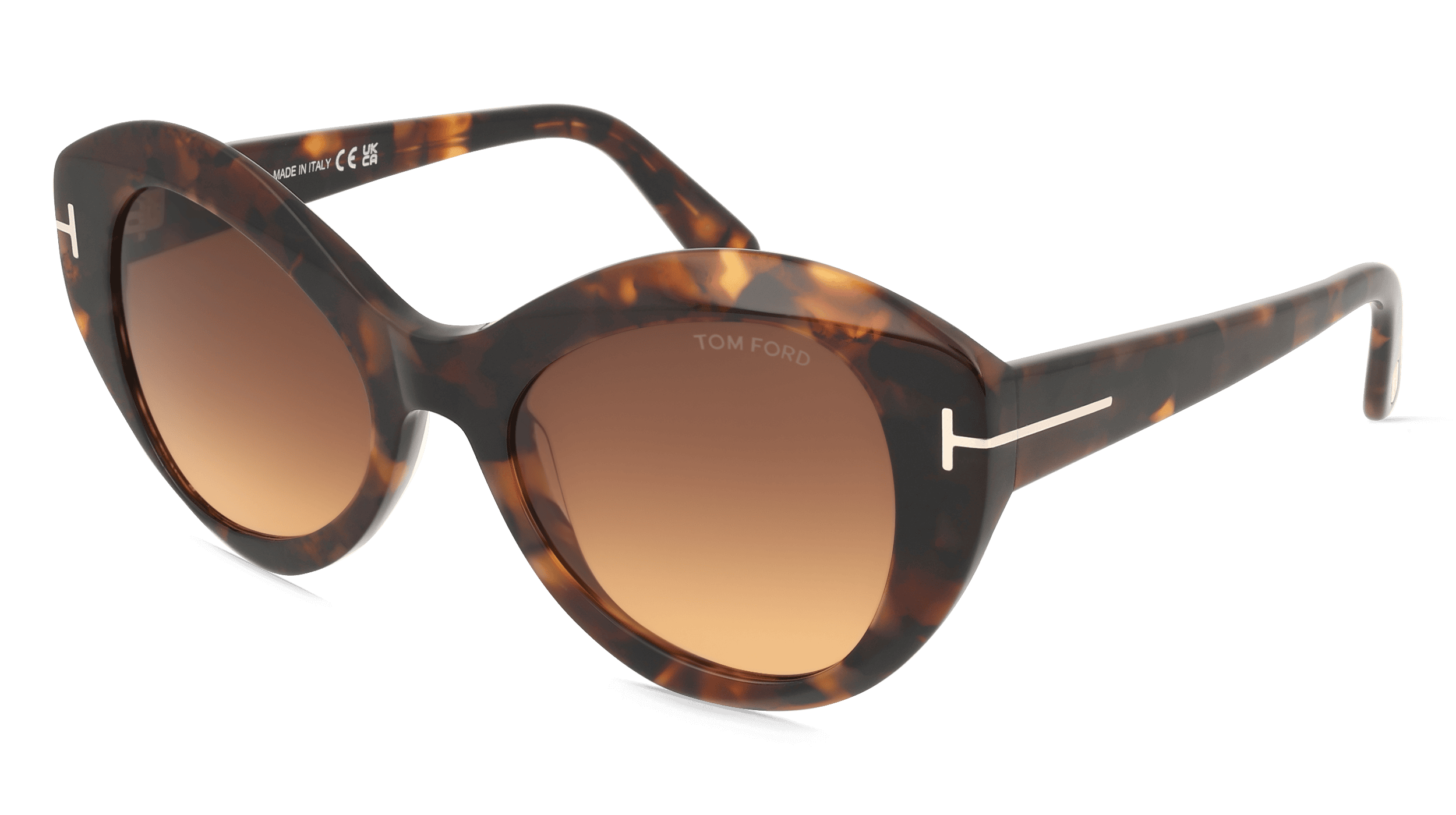 Tom Ford FT1084 GUINIVERE Unisex Zonnebril, Havanna donker