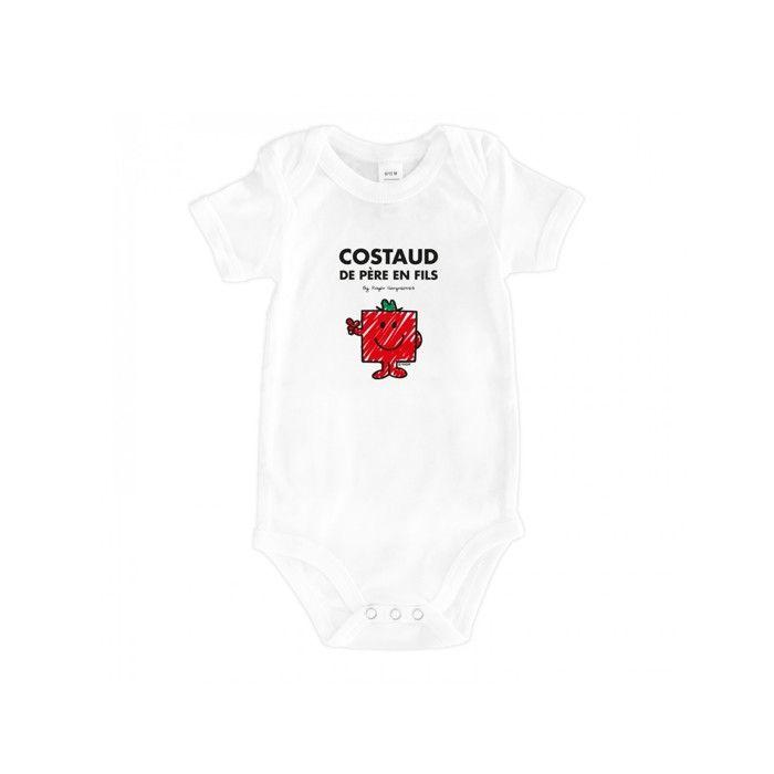 MANI TEXTILE Monsieur Madame - Bodys  costaud de père en fils  Blanc 6/12 M
