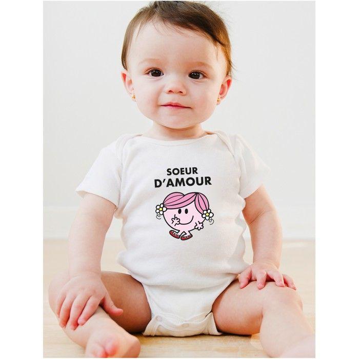 MANI TEXTILE Monsieur Madame - BODYS BEBE SOEUR D AMOUR 3/6 mois