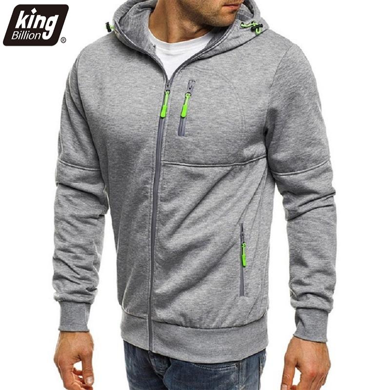 King Billion Nieuwe herenhoodies Casual Sportief design Lente en herfst Winter Lange mouwen Cardigan Capuchon Herenhoodie S lichtgrijze kleur