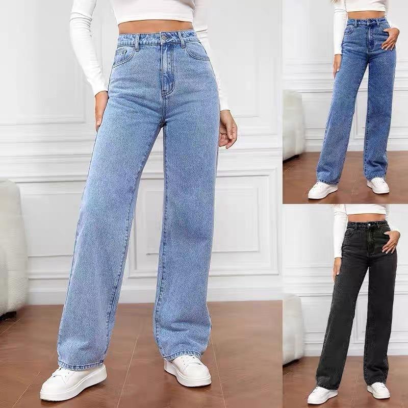 HaHay Dames Lente- en Zomerseizoenen Plus Size 5XL Hoge taille Slim Rechte Jeans Broek M