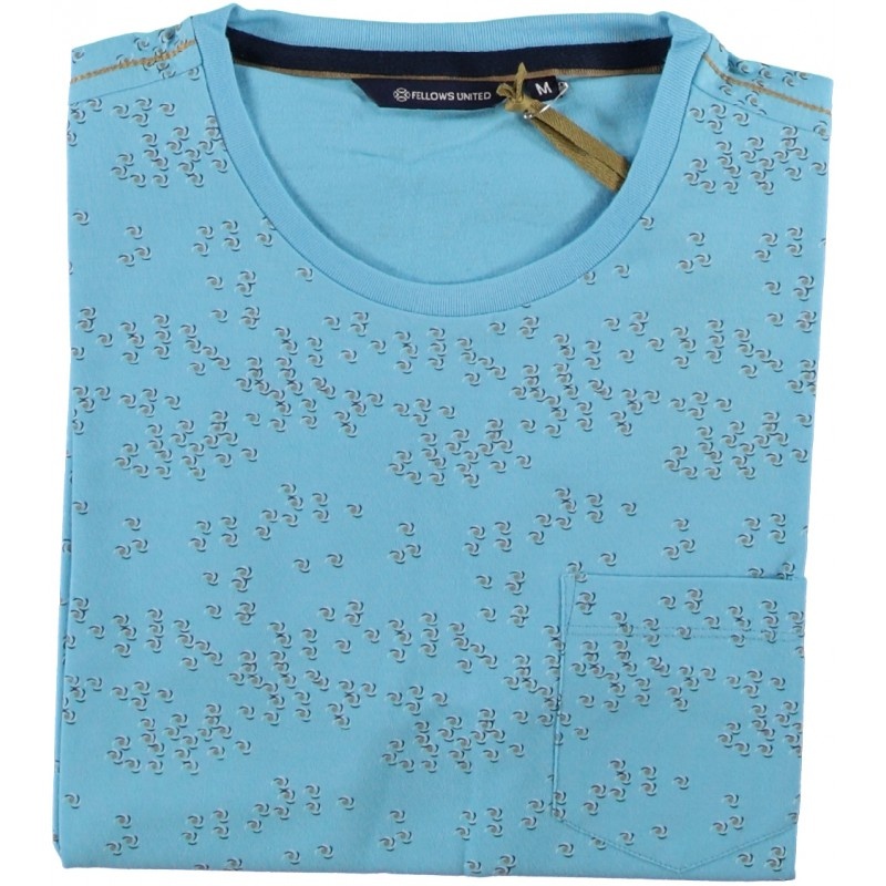 Fellows United T-Shirt Crew Neck Ballight Blue 