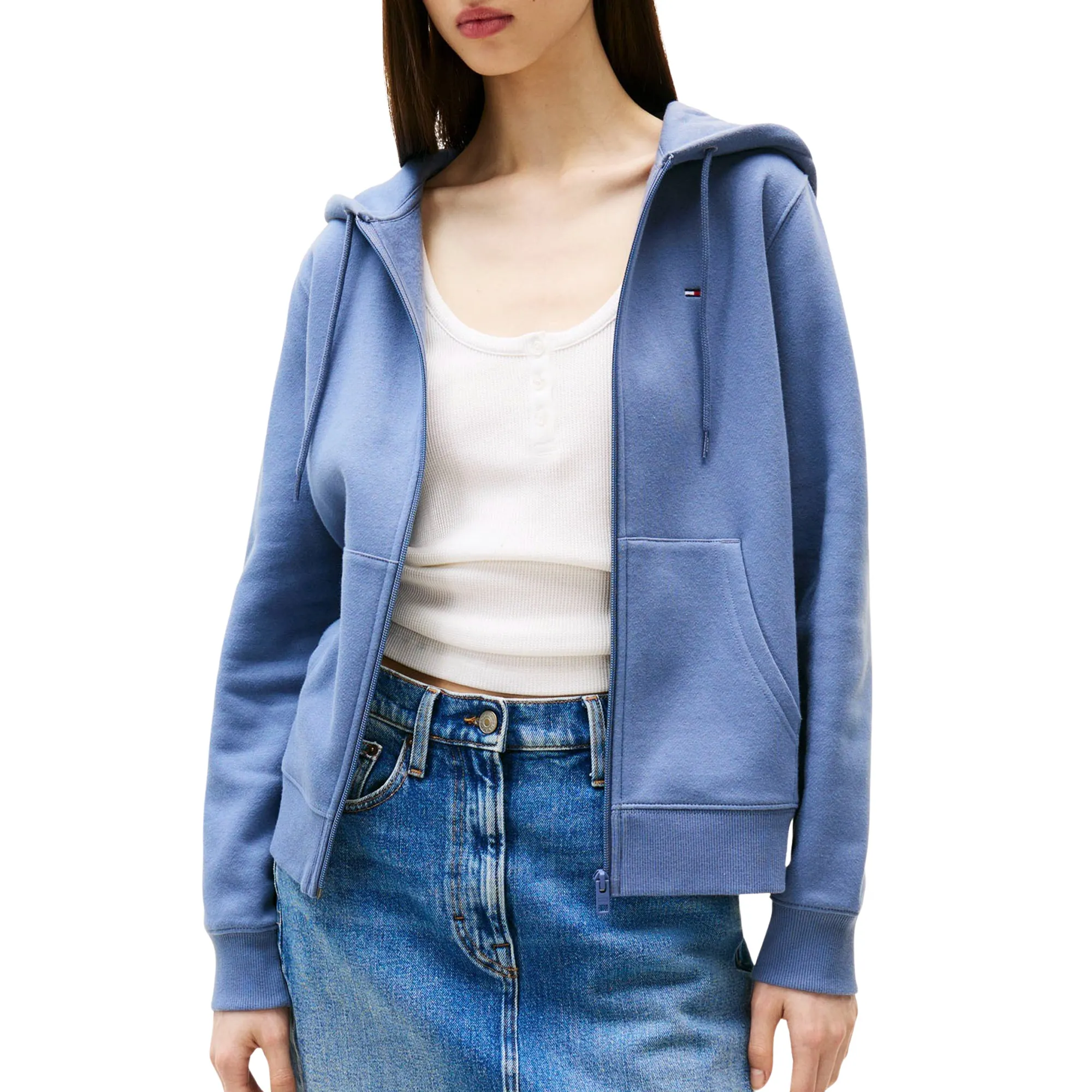 Tommy Hilfiger Regularmall Flag Zip Hooded Vest Dames