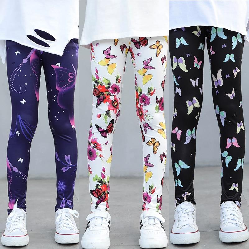 Jykx Lente en zomer meisjes nieuwe broek legging met bloemenprint 120 donkerblauwe kleur