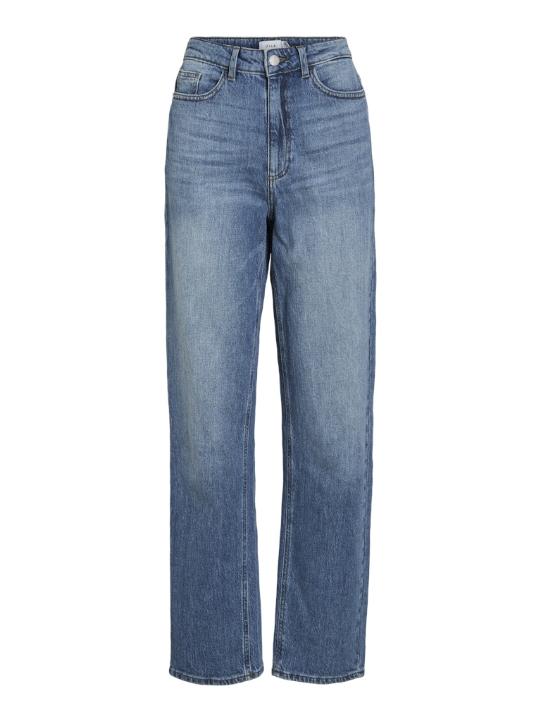 Vila vikelly jaf hw straight jeans-noos 14084730 medium blue