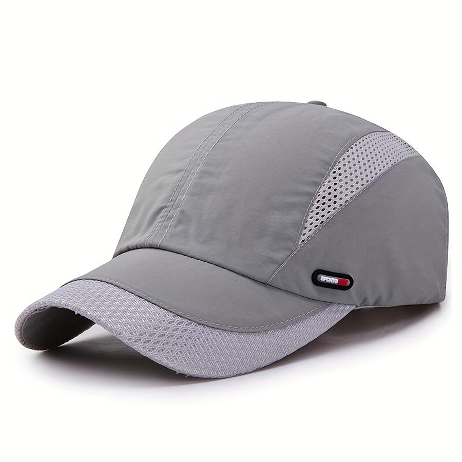 Hats Summer Dunne ademende outdoor honkbalpet Outdoor snel drogende hardloophoeden Casual verstelbare sporthoed voor vrouwen en mannen grijs