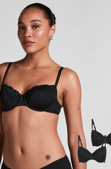 Hunkemöller 2-pack voorgevormde beugel bh Zwart