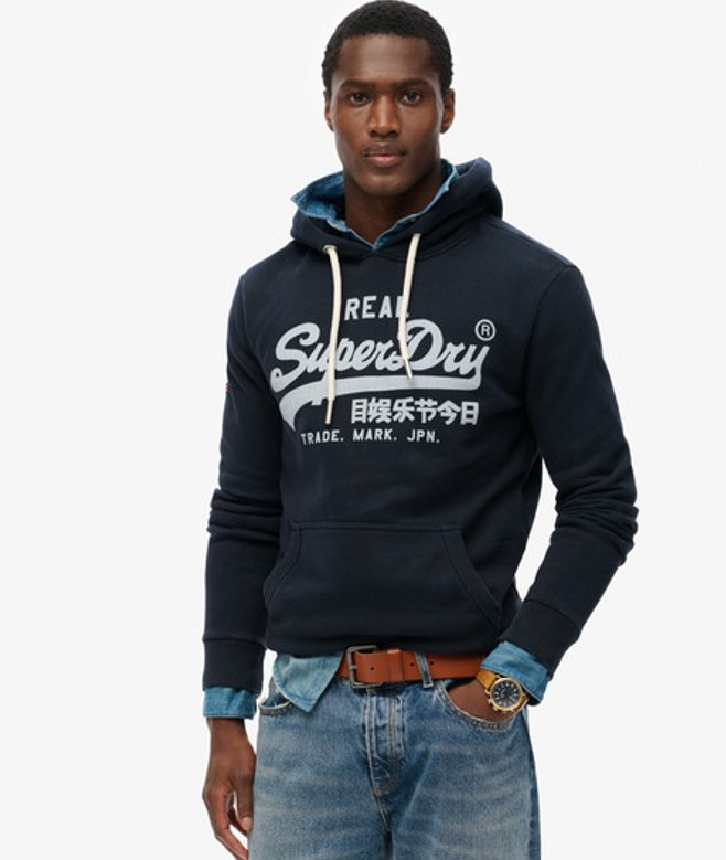 Superdry Vintage Logo Hoodie Blauw