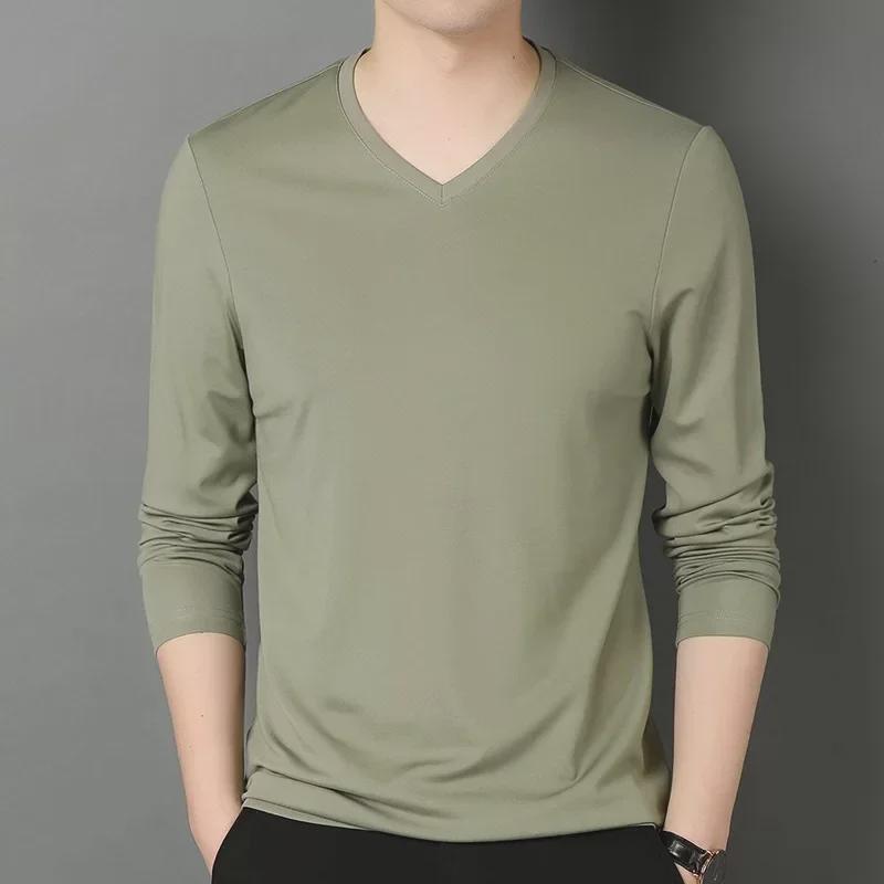 VantaGoods 2023 Heren Slim Fit V-hals T-shirt met lange mouwen voor lente en herfst XL