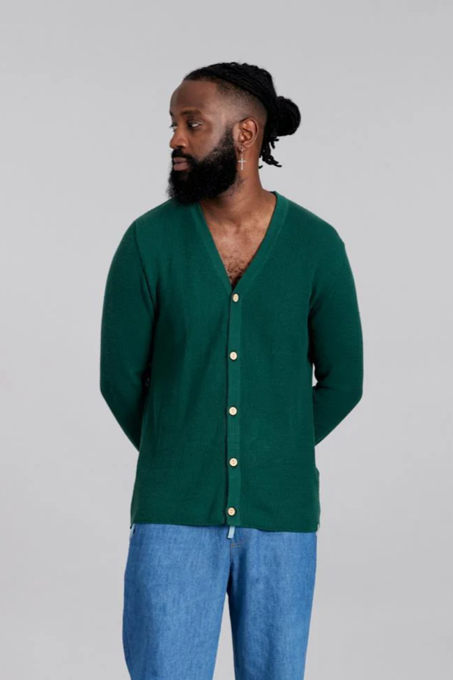 Herren vegan Strickjacke Lukas DunkelgrÃ¼n