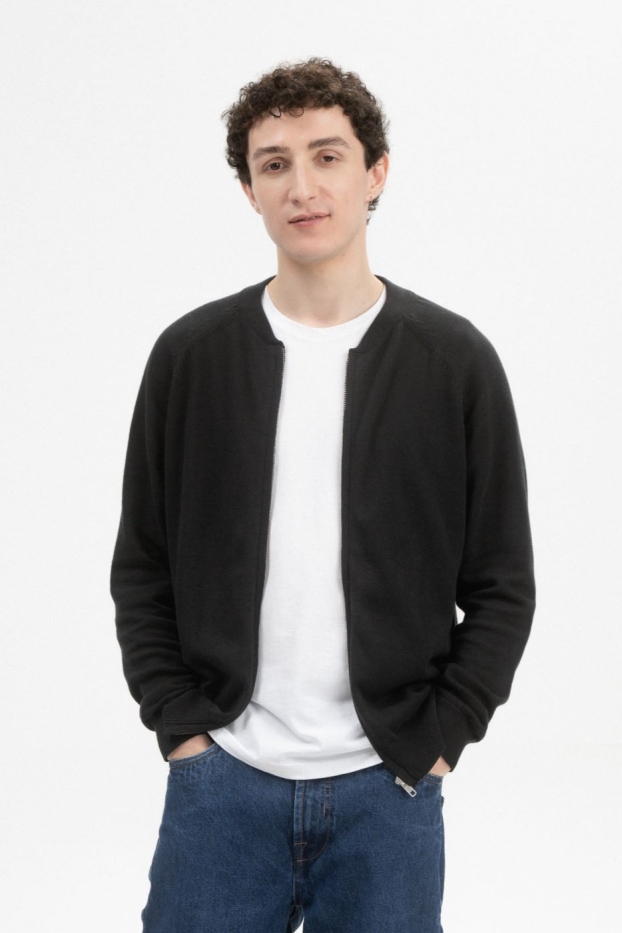 Herren vegan Strickjacke Shamial Schwarz
