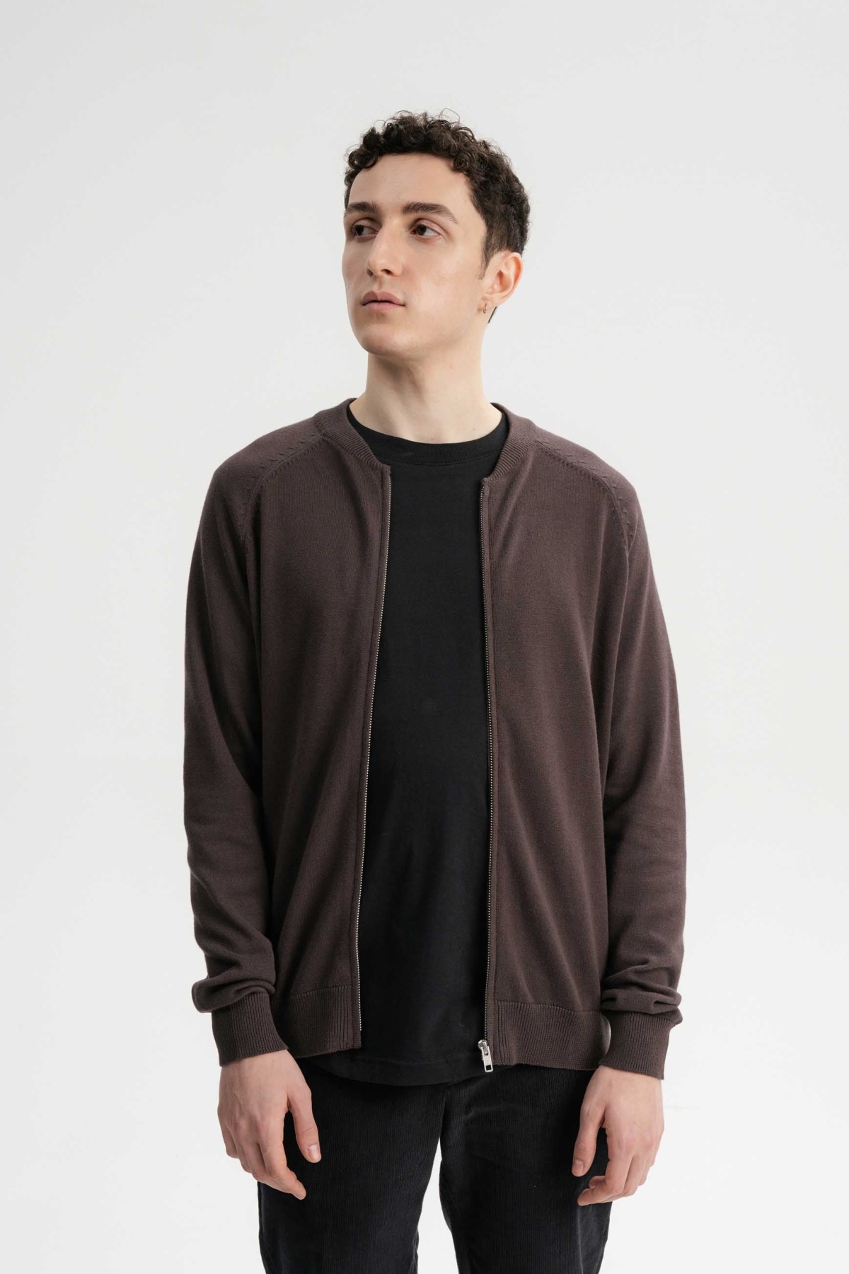 Herren vegan Strickjacke Shamial Dunkelbraun