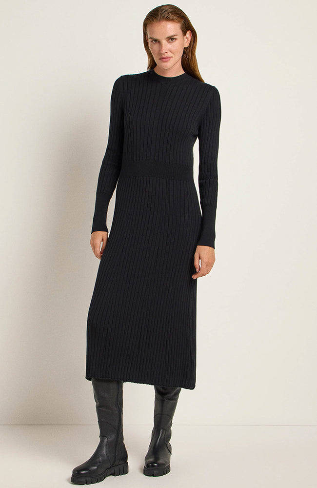 LANIUS Damen vegan Kleid Struktur Schwarz