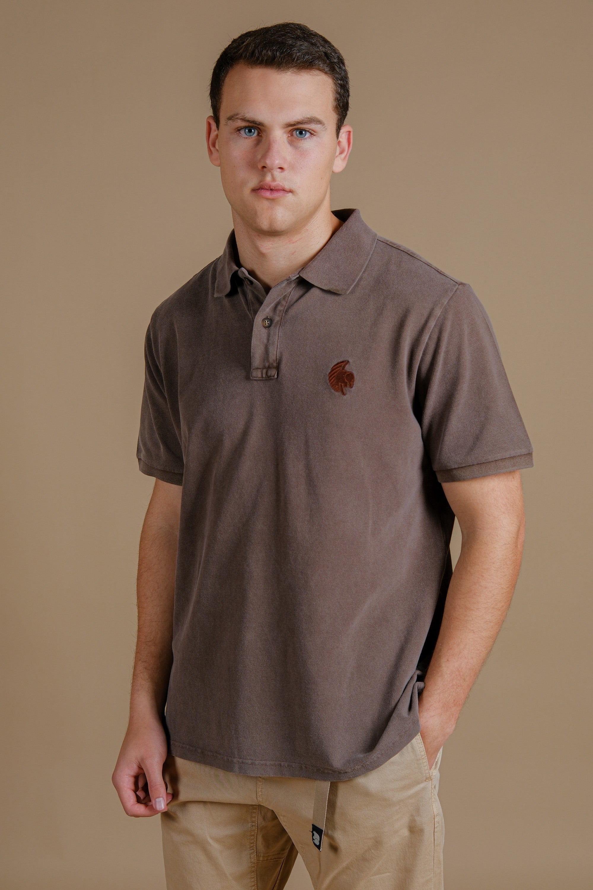 Trendsplant Herren vegan Polo Filifera Pigment WÃ¼stenpalme